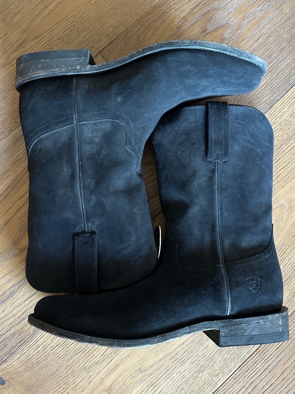 Ariat Downtown Stonewashed Suede Western Cowboy Boots Men’s 13D Black - Picture 11 of 12